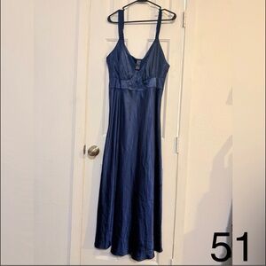 Cabernet Deep Blue Satin Chemise